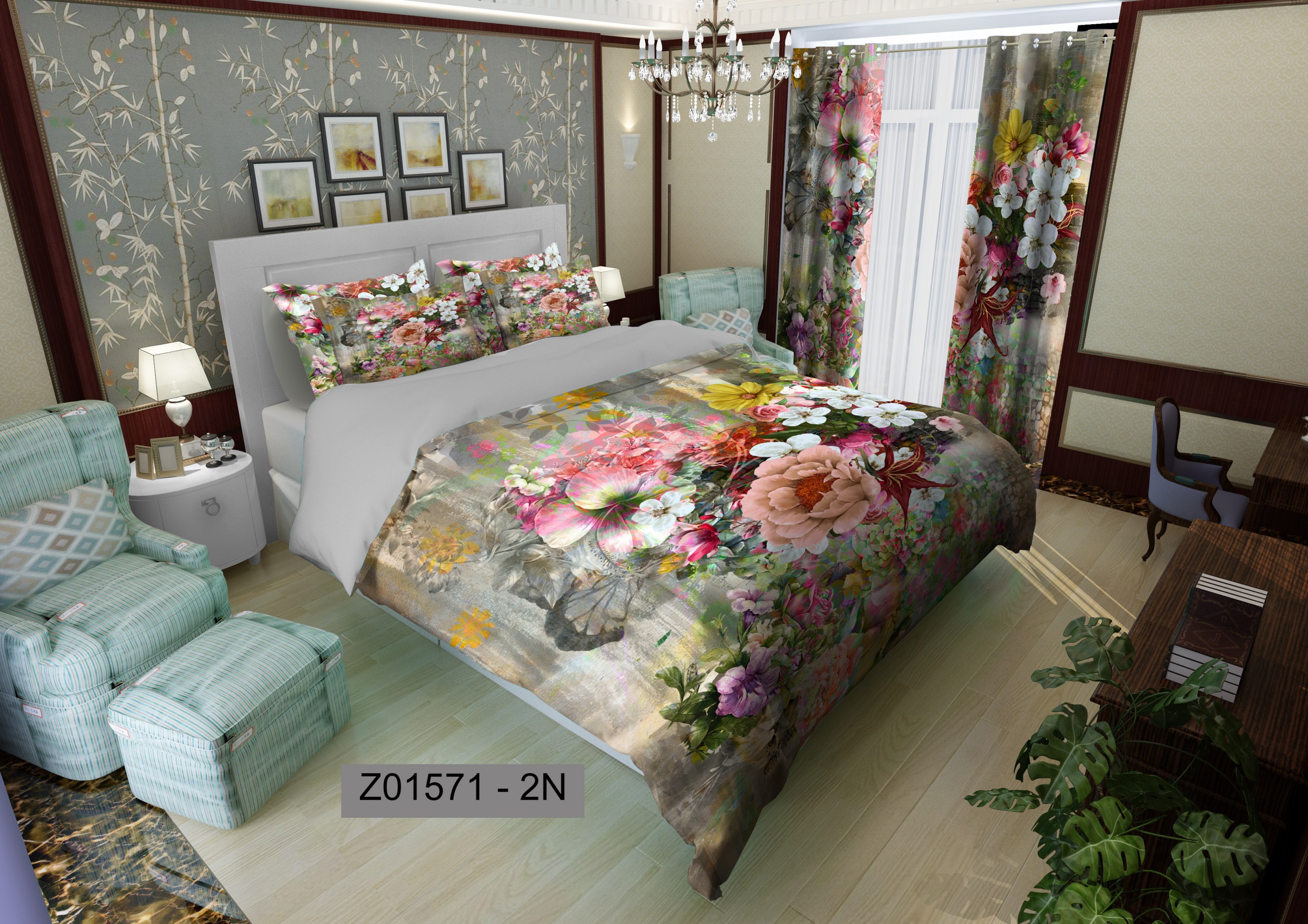 لحاف روتختی تنسل سه بعدی (3D) کالای خواب متین کد 1571