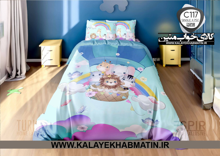 سرویس لحاف روتختی 1 نفره چاپی تنسل برند اسپایر(Turkaz-ترکاز) کد C 117