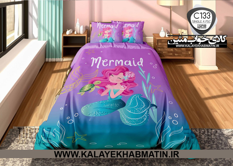 سرویس لحاف روتختی 1 نفره چاپی تنسل برند اسپایر(Turkaz-ترکاز) کد C 133