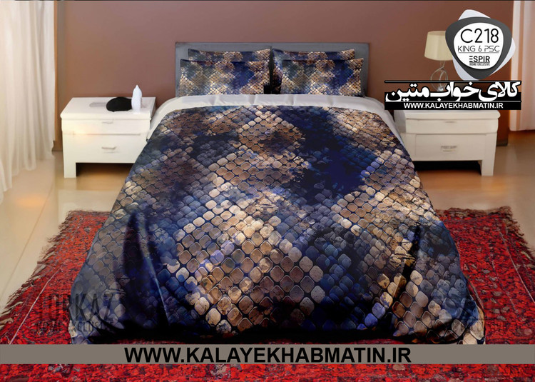 سرویس لحاف روتختی 2 نفره چاپی تنسل برند اسپایر(Turkaz-ترکاز) کد C 218