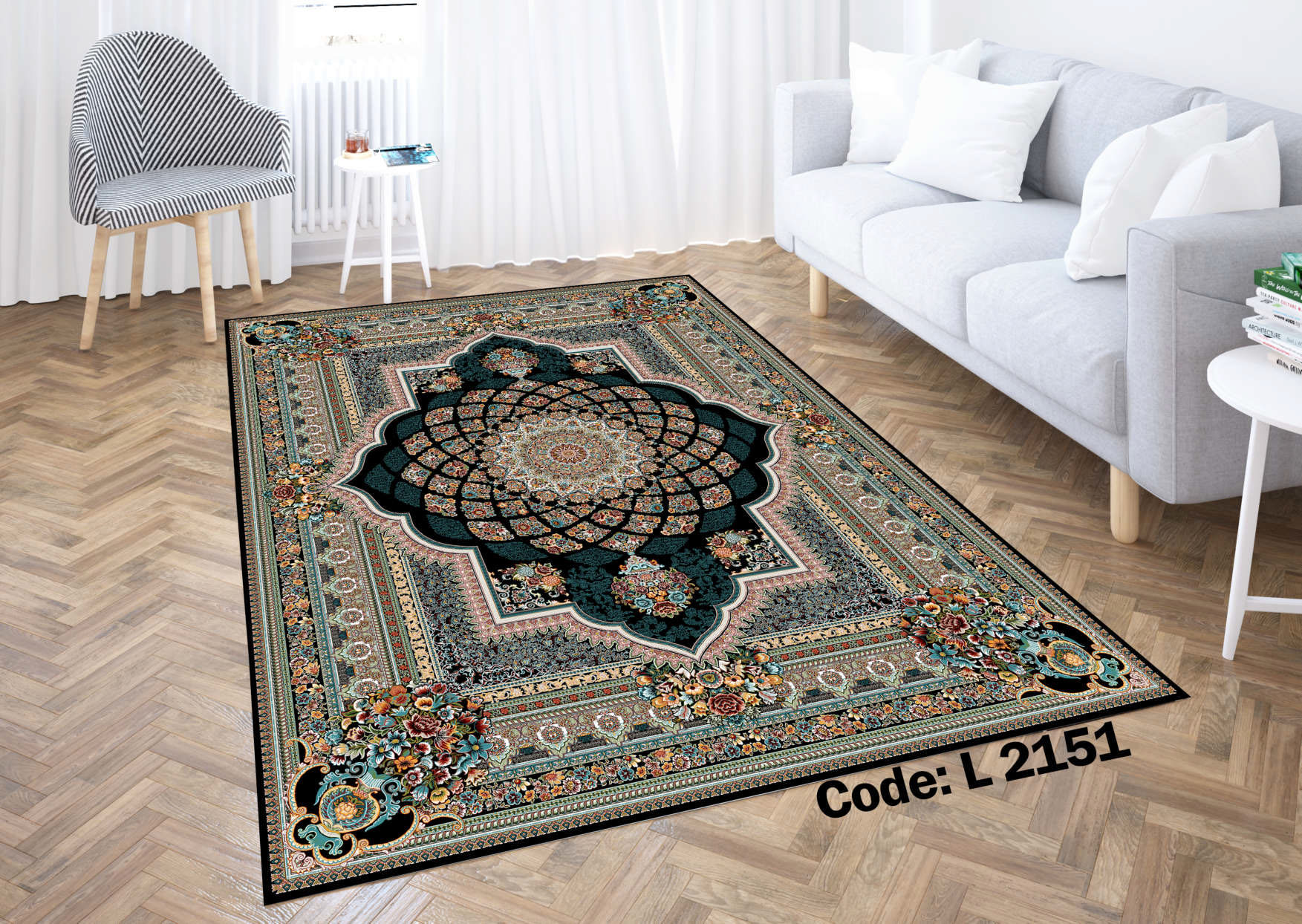 روفرشی کشدار (کاور فرش) و فرشینه و پادری کالای خواب متین کد L 2151