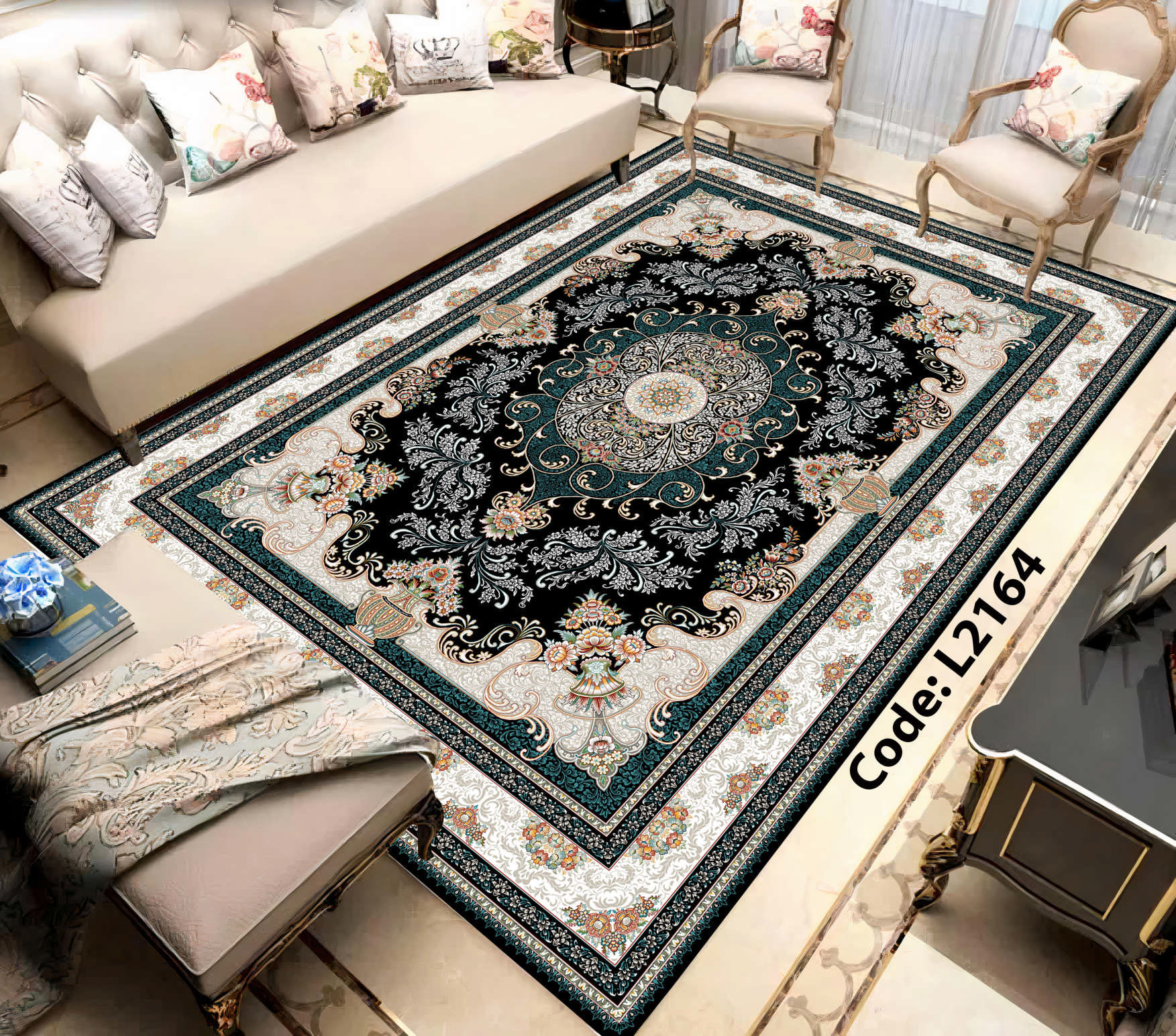روفرشی کشدار (کاور فرش) و فرشینه و پادری کالای خواب متین کد L 2164