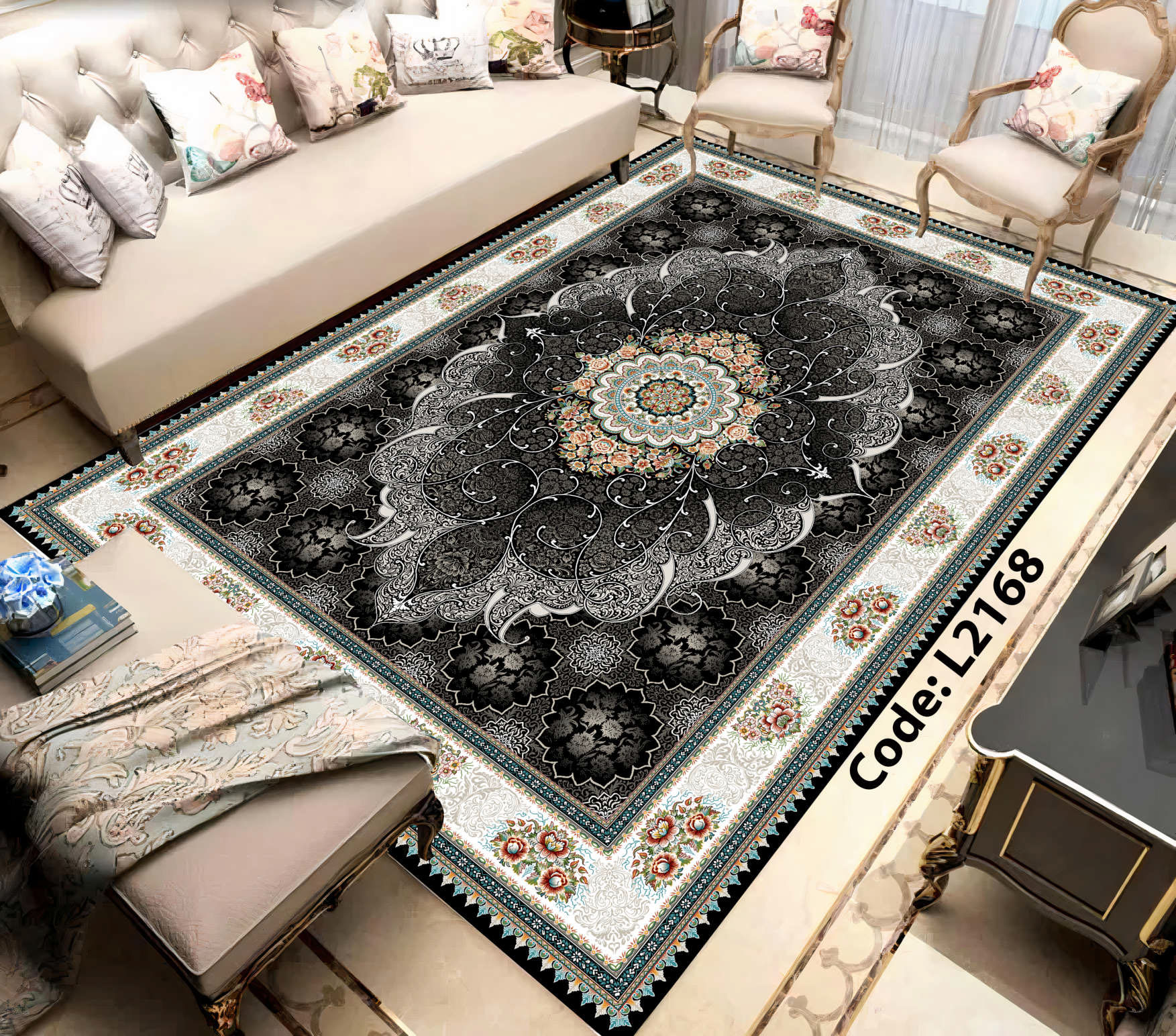 روفرشی کشدار (کاور فرش) و فرشینه و پادری کالای خواب متین کد L 2168