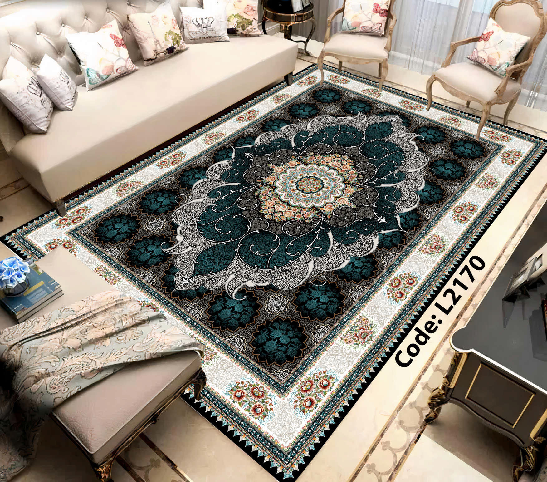 روفرشی کشدار (کاور فرش) و فرشینه و پادری کالای خواب متین کد L 2170