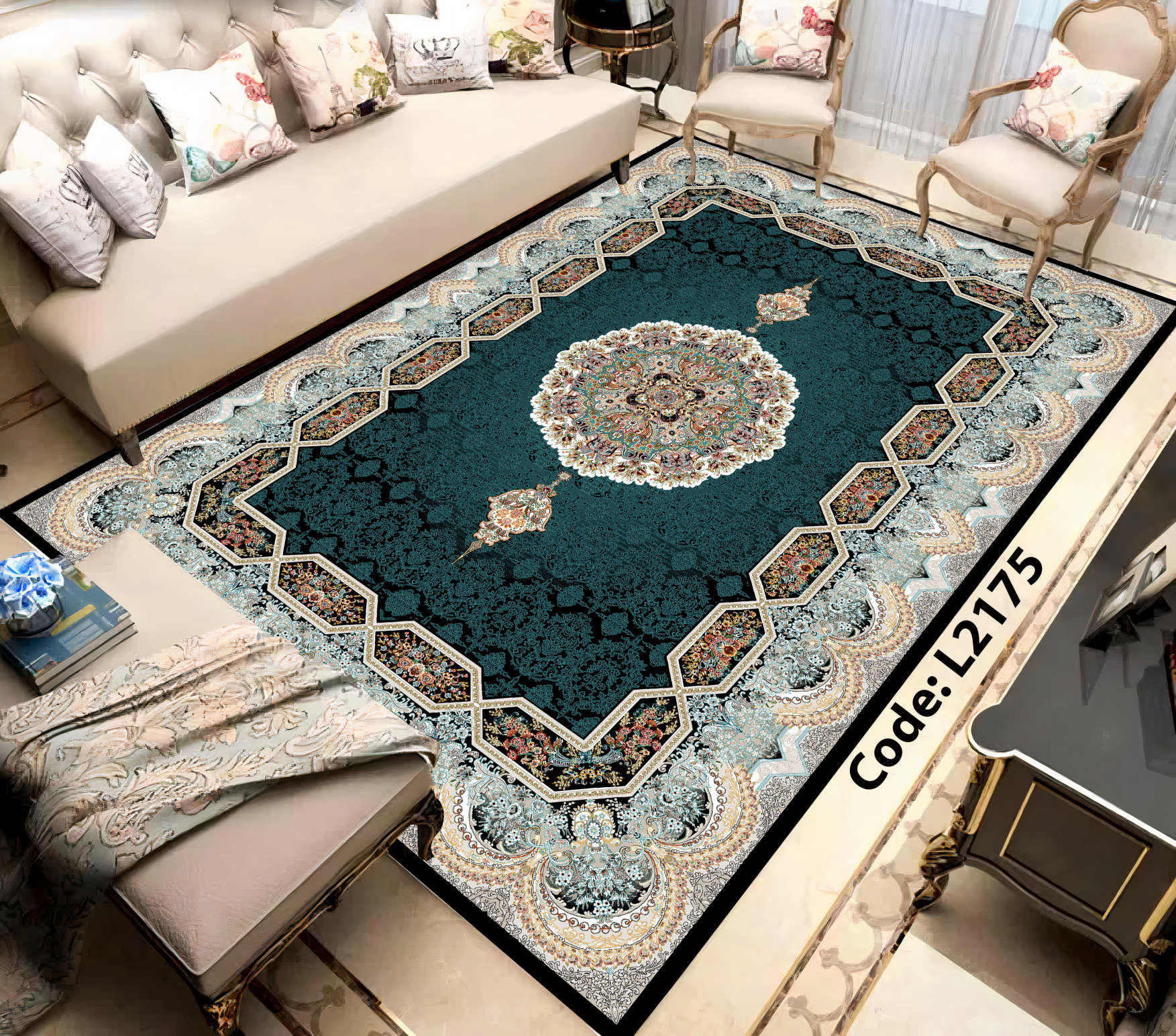 روفرشی کشدار (کاور فرش) و فرشینه و پادری کالای خواب متین کد L 2175