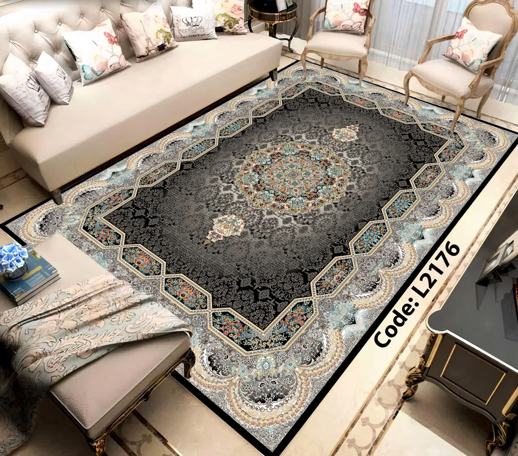 روفرشی کشدار (کاور فرش) و فرشینه و پادری کالای خواب متین کد L 2176