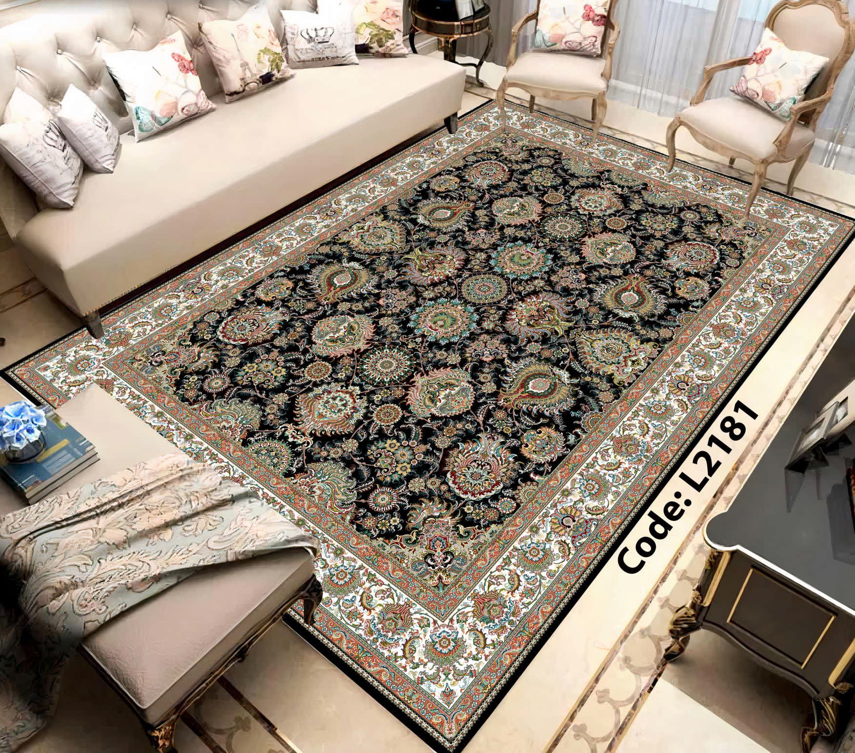 روفرشی کشدار (کاور فرش) و فرشینه و پادری کالای خواب متین کد L 2181