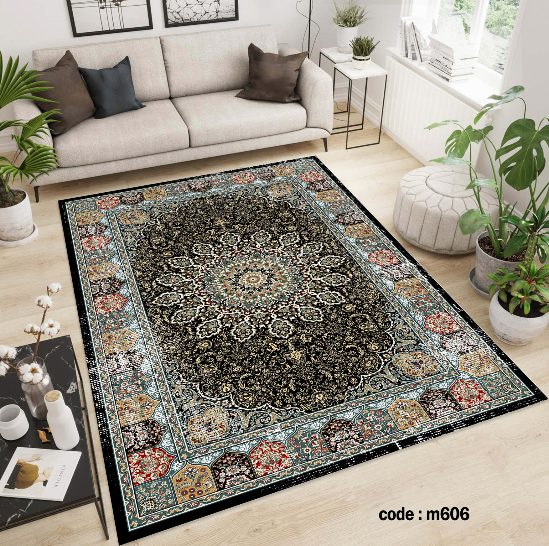 روفرشی کشدار (کاور فرش) و فرشینه و پادری کالای خواب متین کد m 606