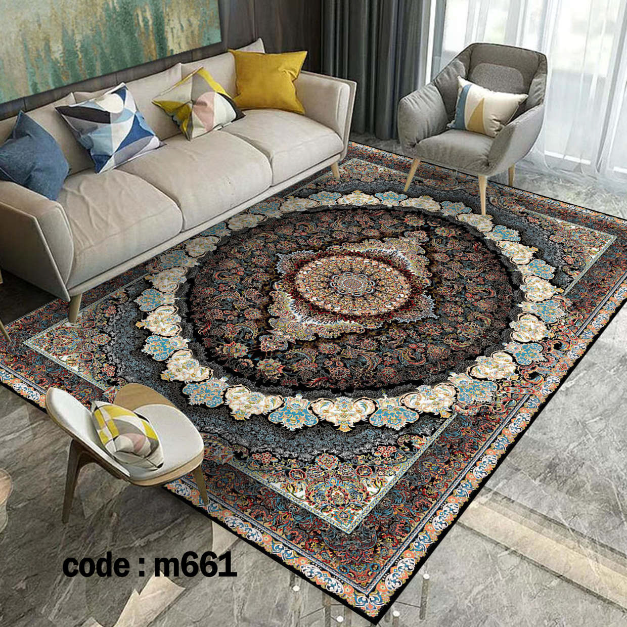 روفرشی کشدار (کاور فرش) و فرشینه و پادری کالای خواب متین کد m 661