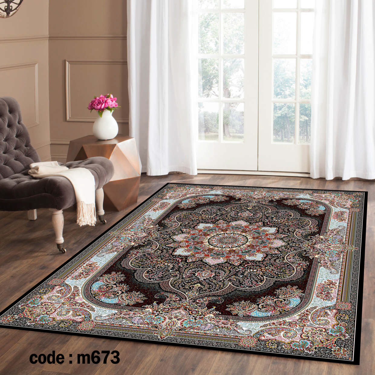 روفرشی کشدار (کاور فرش) و فرشینه و پادری کالای خواب متین کد m 673