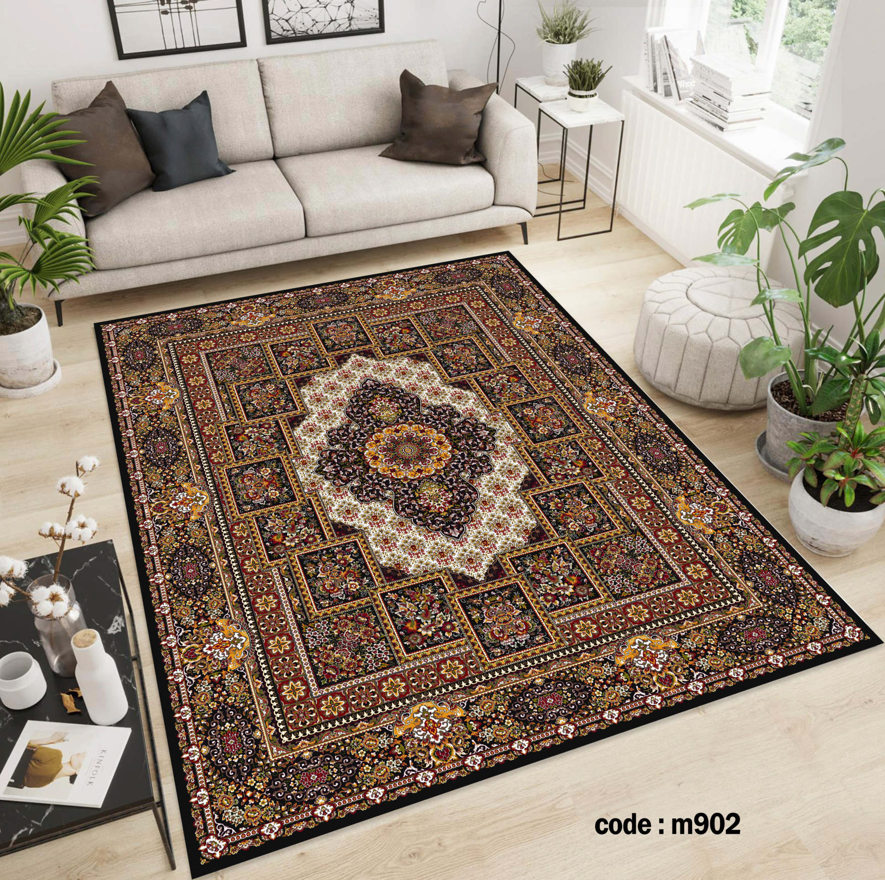 روفرشی کشدار (کاور فرش) و فرشینه و پادری کالای خواب متین کد m902