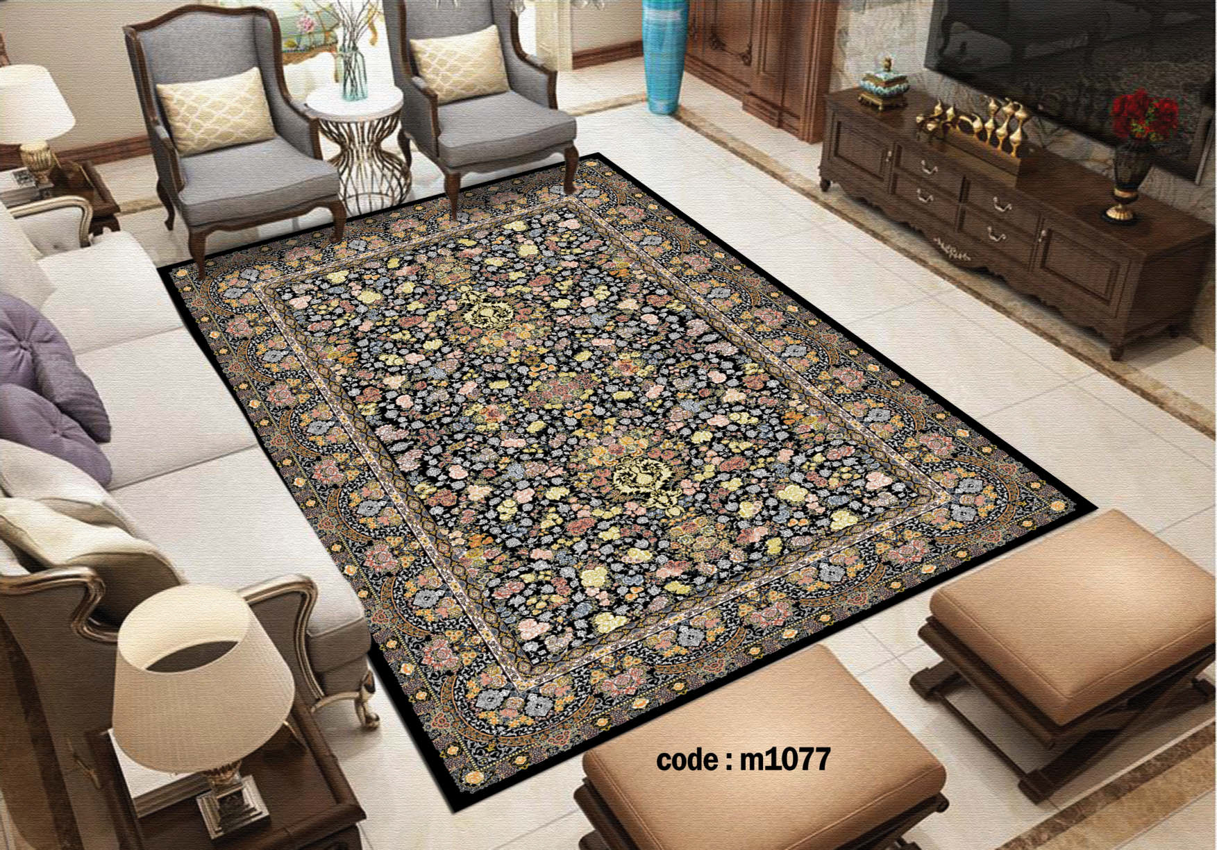 روفرشی کشدار (کاور فرش) و فرشینه و پادری کالای خواب متین کد m1077