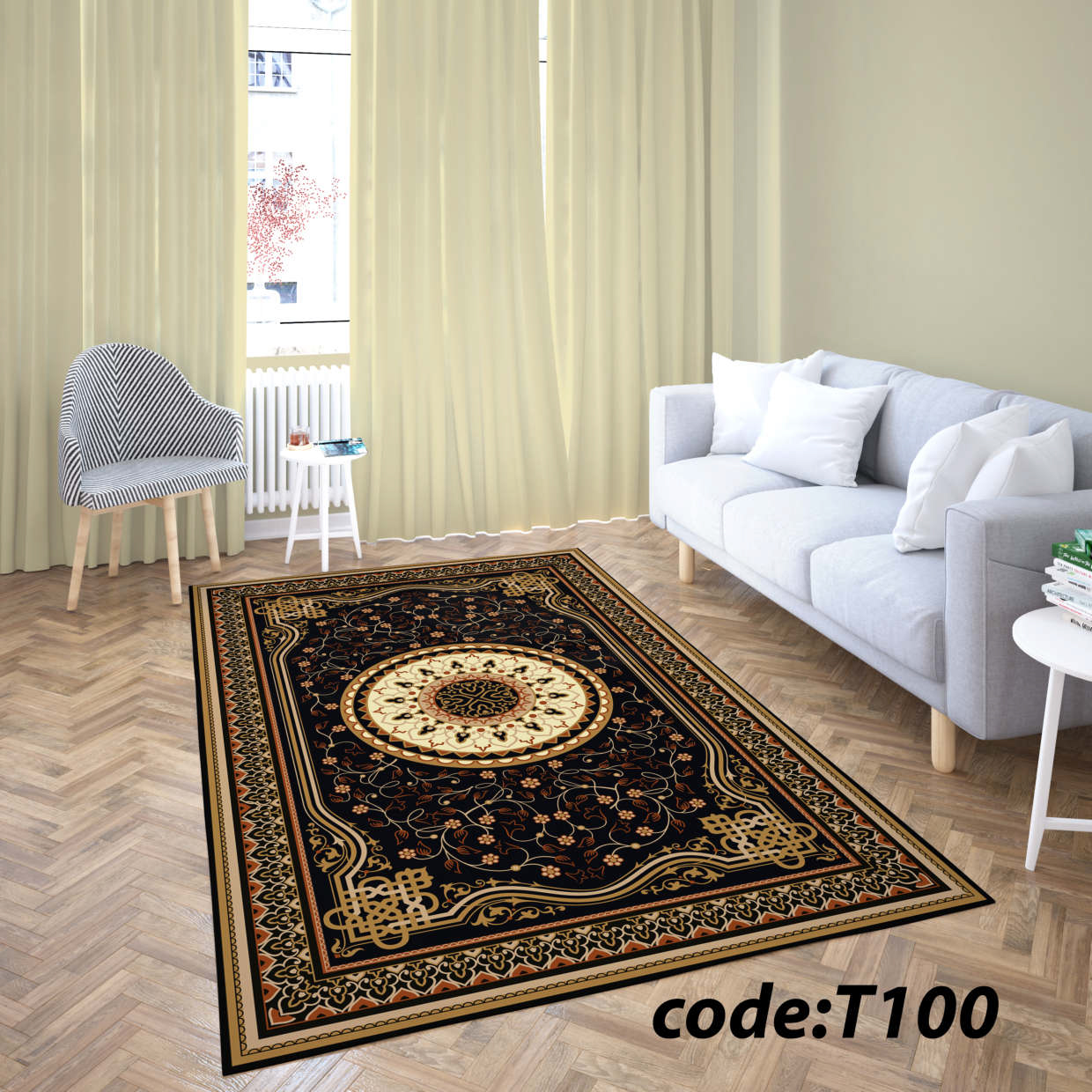 روفرشی کشدار (کاور فرش) و فرشینه و پادری کالای خواب متین کد T 100