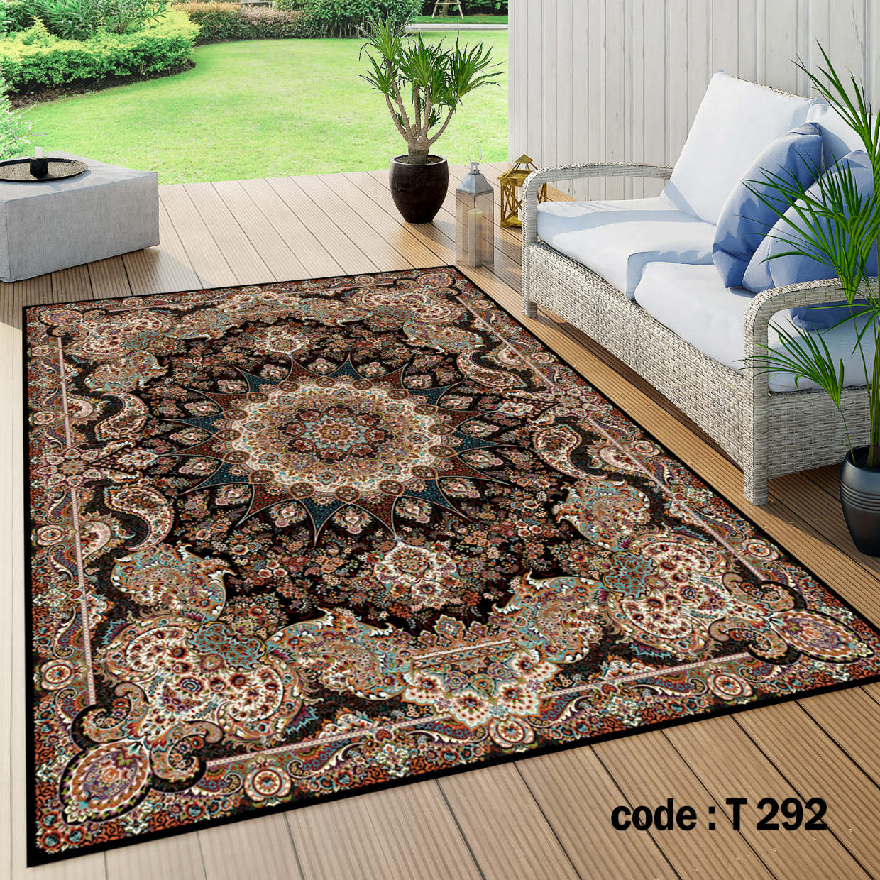 روفرشی کشدار (کاور فرش) و فرشینه و پادری کالای خواب متین کد T 292