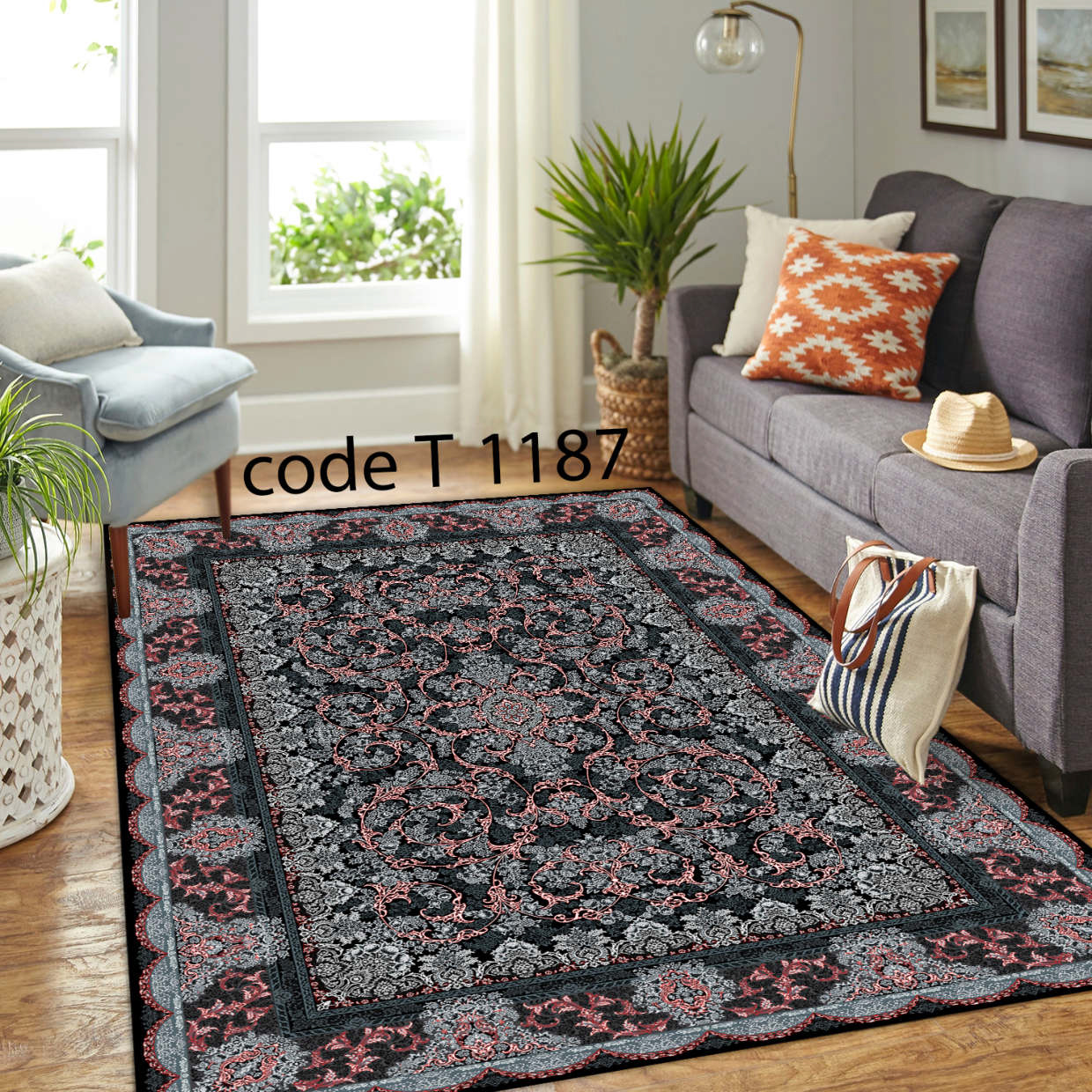 روفرشی کشدار (کاور فرش) و فرشینه و پادری کالای خواب متین کد T 1187