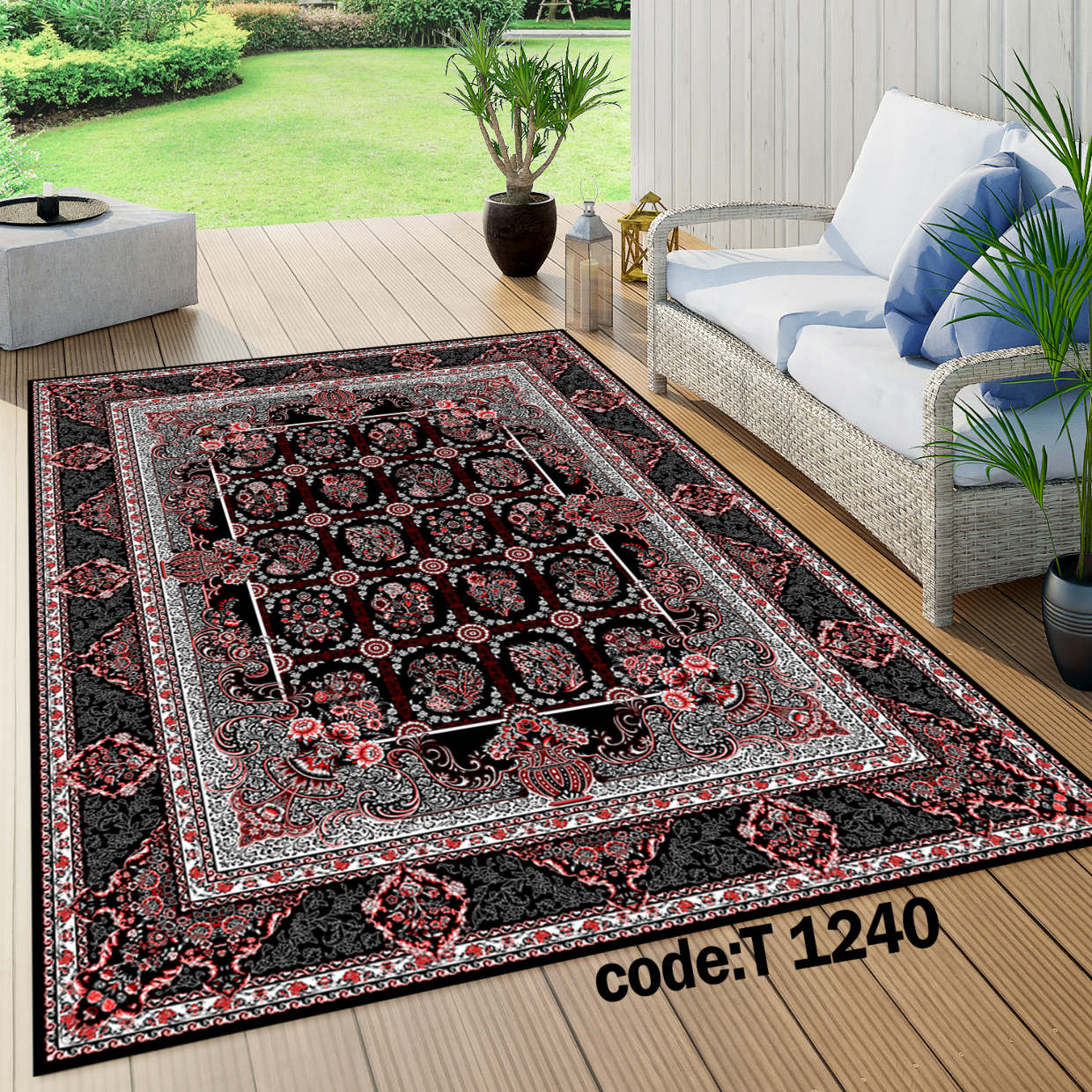 روفرشی کشدار (کاور فرش) و فرشینه و پادری کالای خواب متین کد T 1240