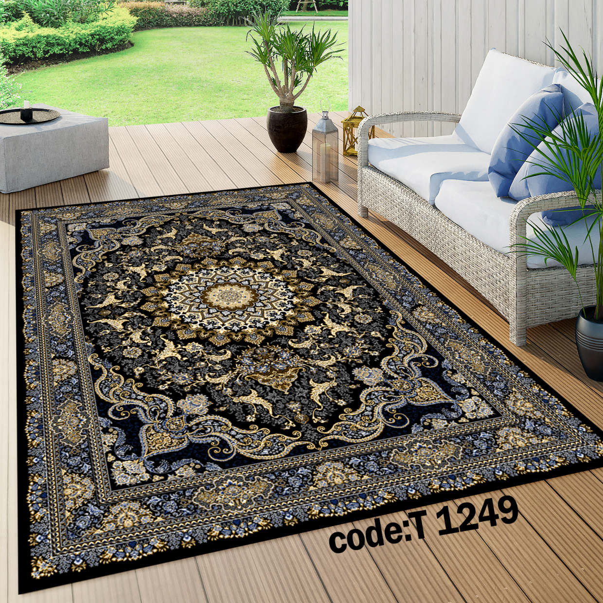 روفرشی کشدار (کاور فرش) و فرشینه و پادری کالای خواب متین کد T 1249