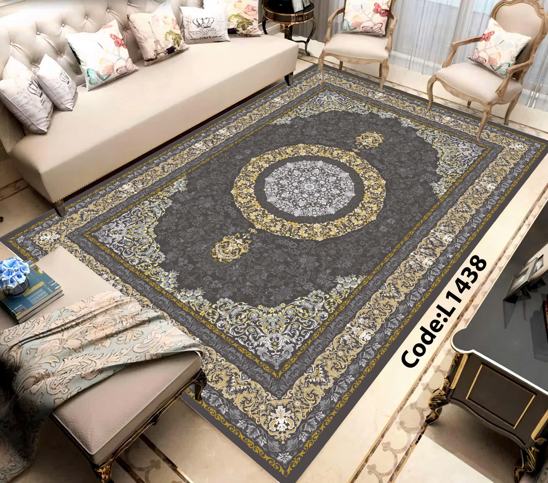 روفرشی کشدار (کاور فرش) و فرشینه و پادری کالای خواب متین کد L 1438