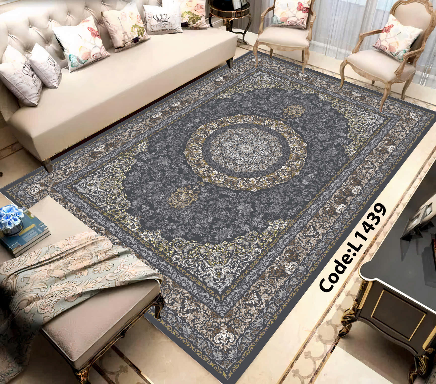 روفرشی کشدار (کاور فرش) و فرشینه و پادری کالای خواب متین کد L 1439