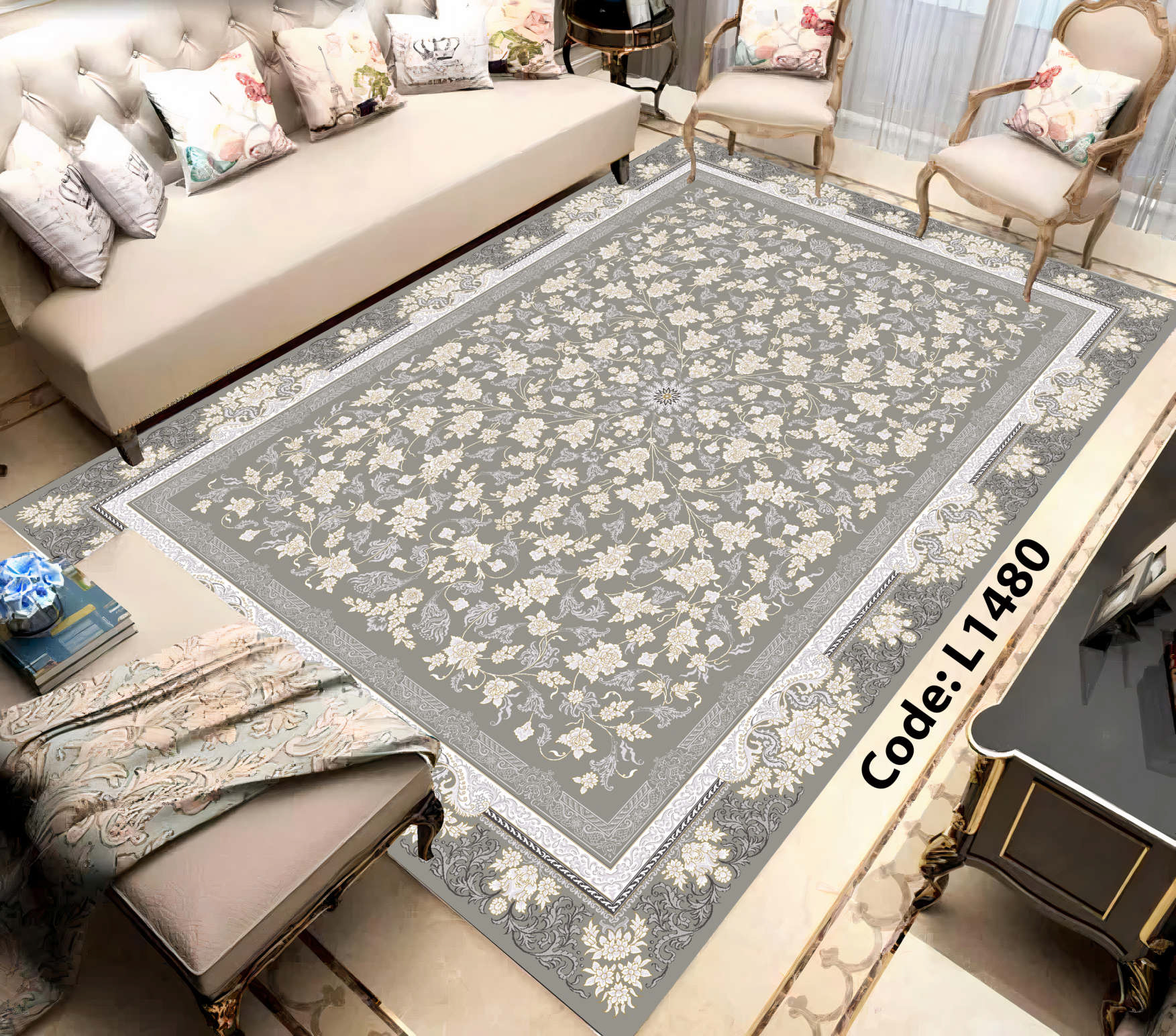 روفرشی کشدار (کاور فرش) و فرشینه و پادری کالای خواب متین کد L 1480