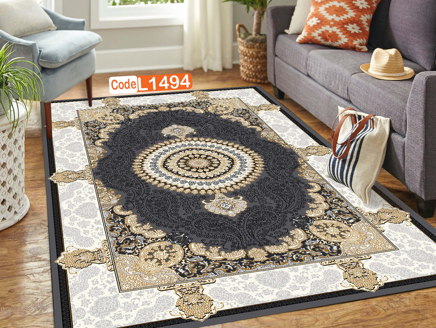 روفرشی کشدار (کاور فرش) و فرشینه و پادری کالای خواب متین کد L 1494