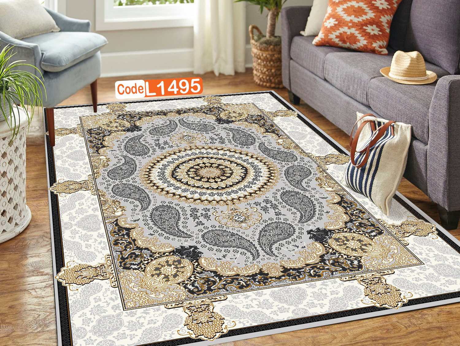 روفرشی کشدار (کاور فرش) و فرشینه و پادری کالای خواب متین کد L 1495
