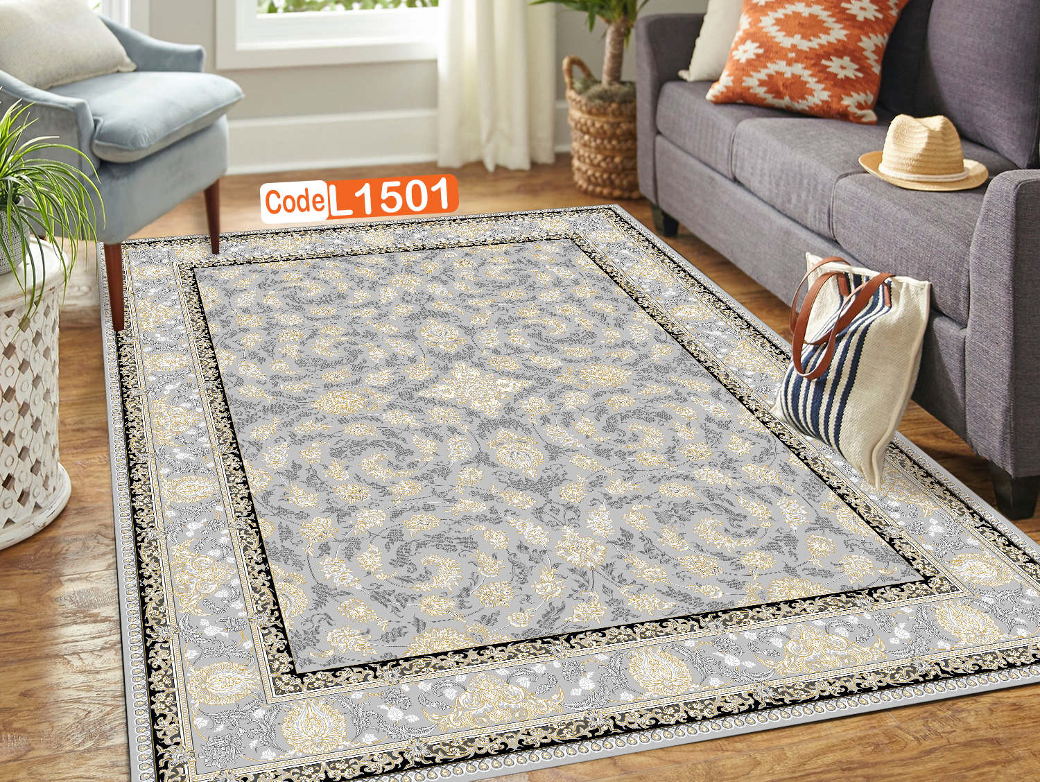 روفرشی کشدار (کاور فرش) و فرشینه و پادری کالای خواب متین کد L 1501