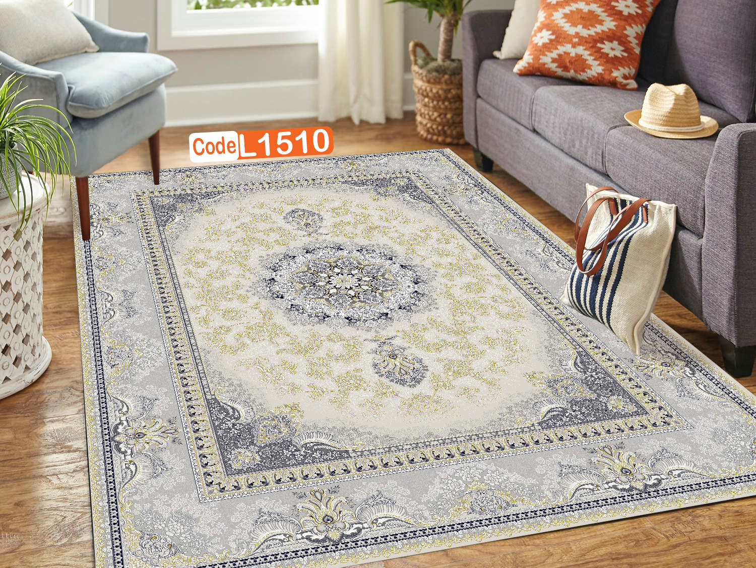 روفرشی کشدار (کاور فرش) و فرشینه و پادری کالای خواب متین کد L 1510
