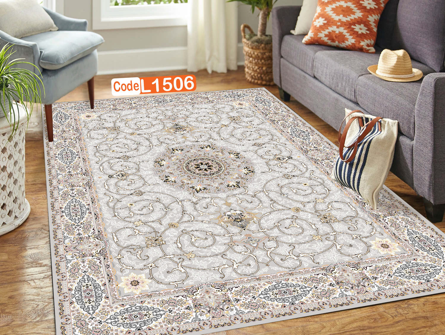 روفرشی کشدار (کاور فرش) و فرشینه و پادری کالای خواب متین کد L 1506