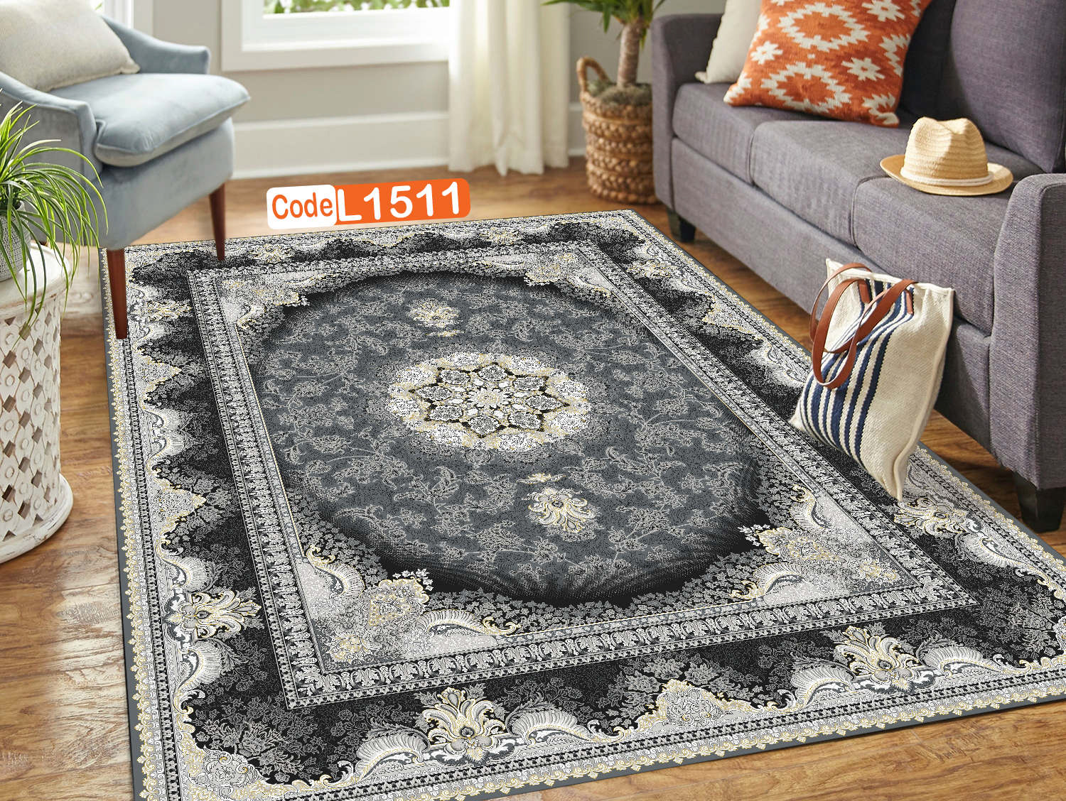 روفرشی کشدار (کاور فرش) و فرشینه و پادری کالای خواب متین کد L 1511