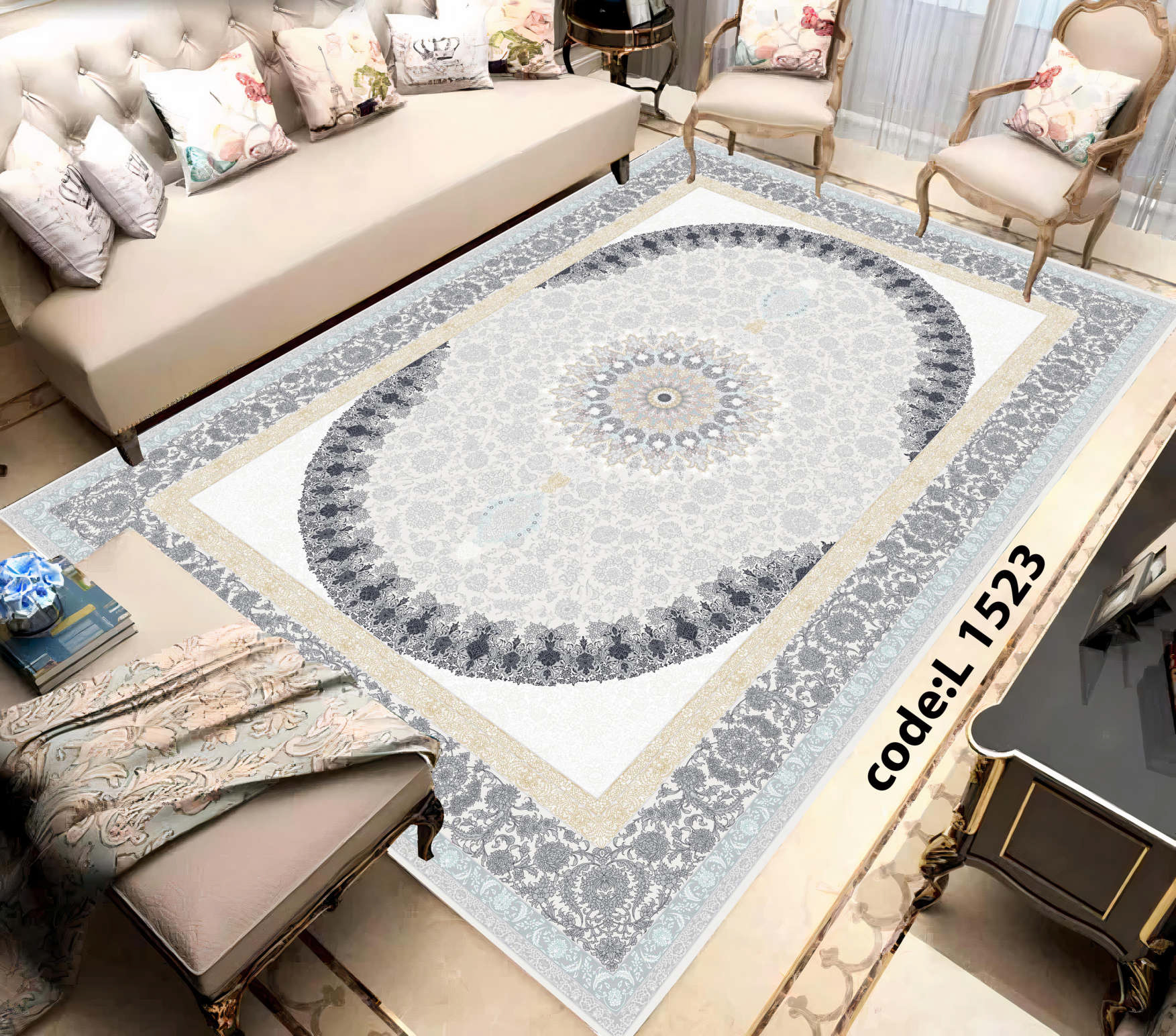 روفرشی کشدار (کاور فرش) و فرشینه و پادری کالای خواب متین کد L 1523