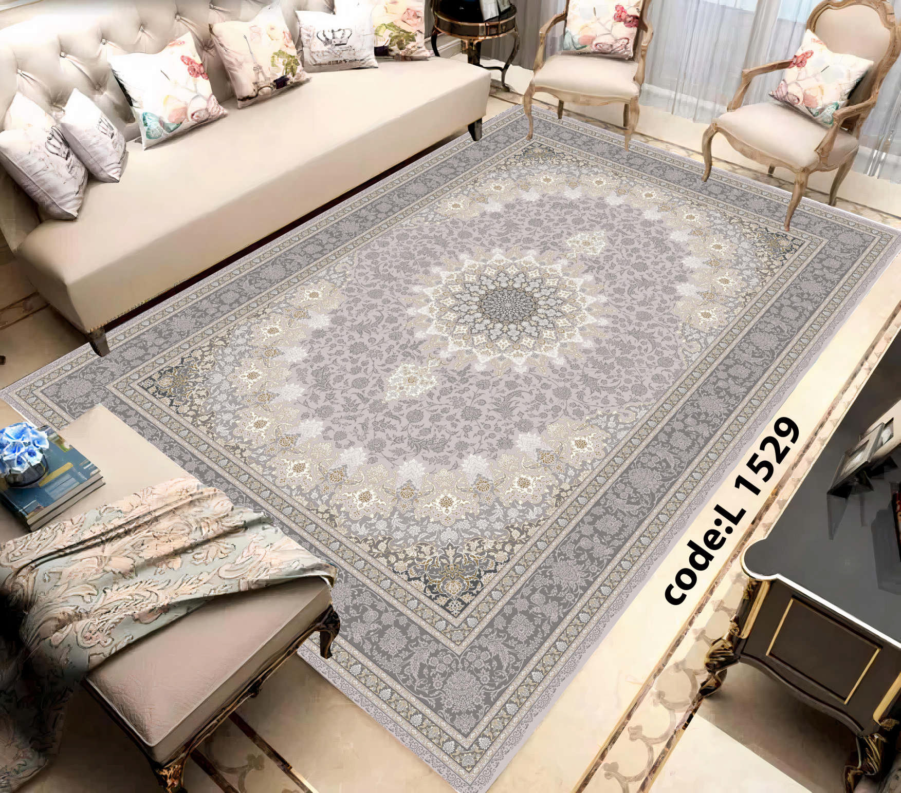 روفرشی کشدار (کاور فرش) و فرشینه و پادری کالای خواب متین کد L 1529