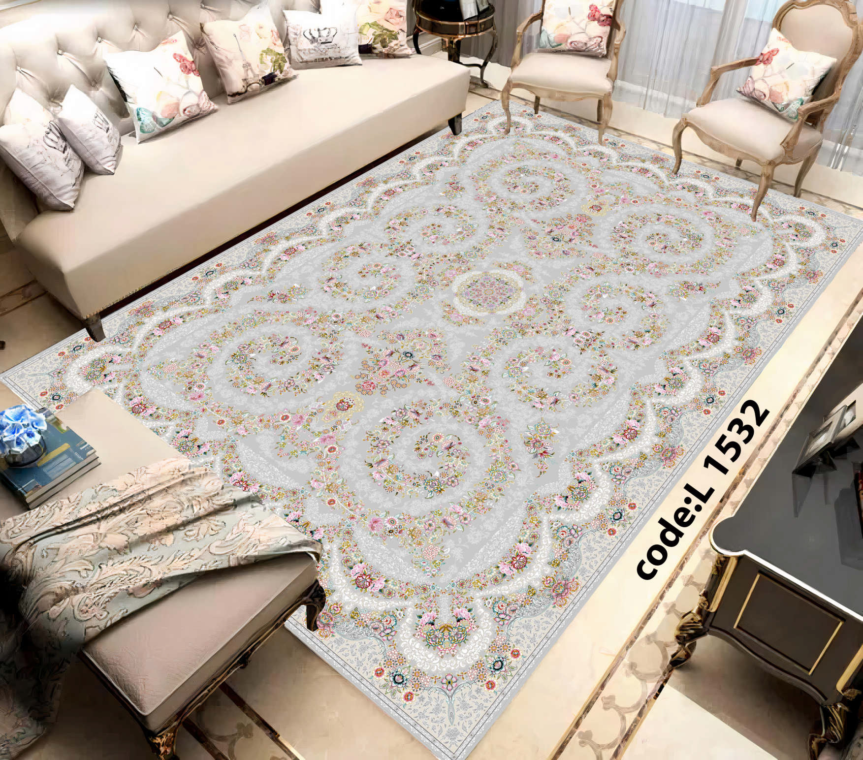 روفرشی کشدار (کاور فرش) و فرشینه و پادری کالای خواب متین کد L 1532