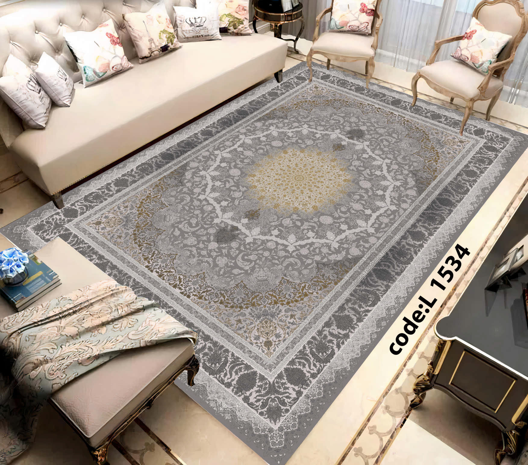 روفرشی کشدار (کاور فرش) و فرشینه و پادری کالای خواب متین کد L 1534