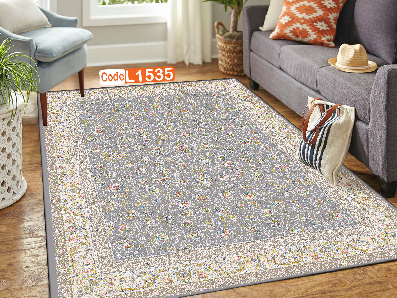 روفرشی کشدار (کاور فرش) و فرشینه و پادری کالای خواب متین کد L 1535