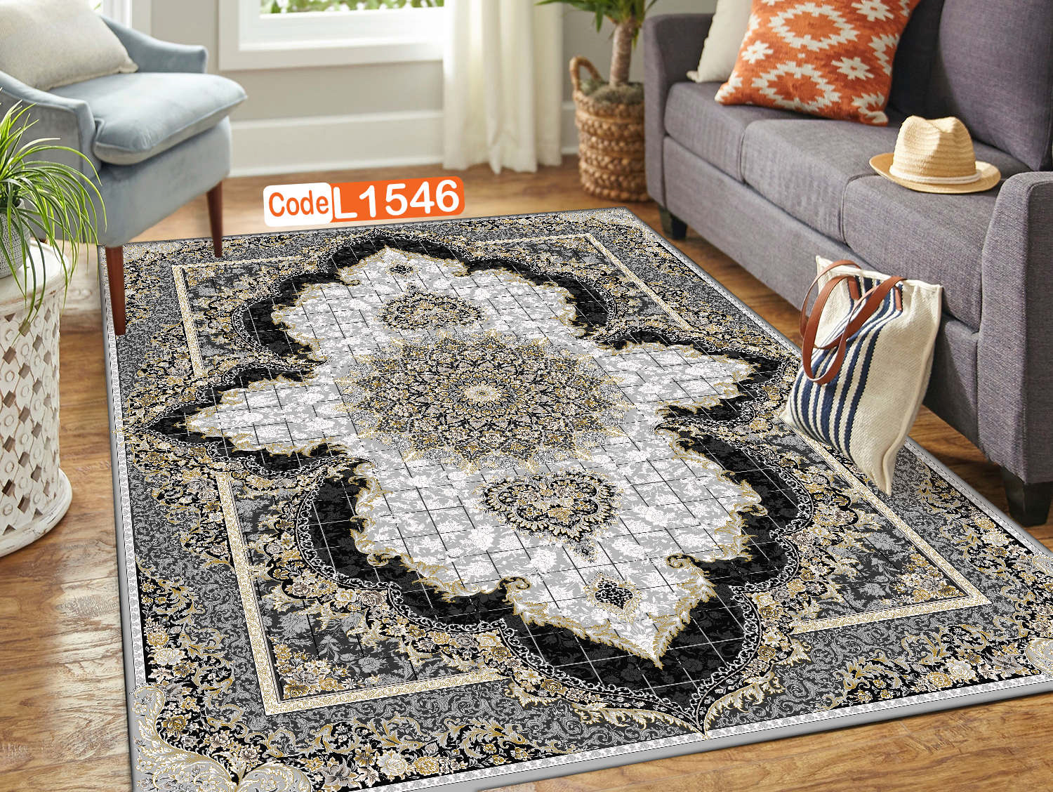 روفرشی کشدار (کاور فرش) و فرشینه و پادری کالای خواب متین کد L 1546
