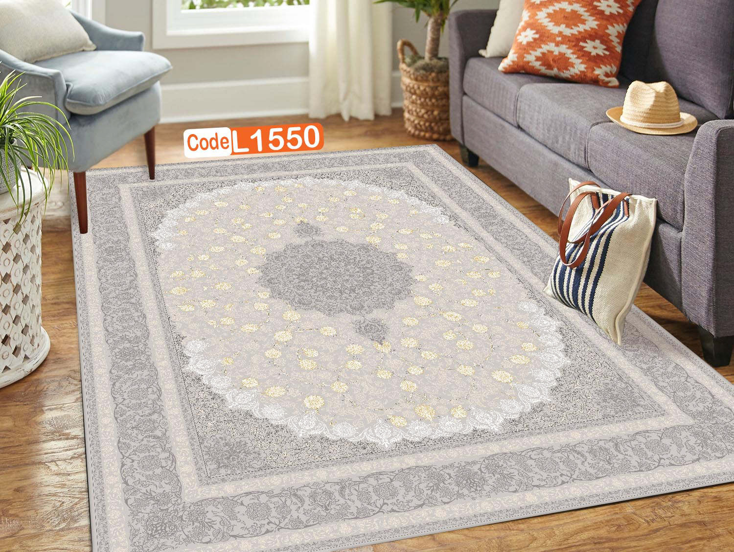 روفرشی کشدار (کاور فرش) و فرشینه و پادری کالای خواب متین کد L 1550