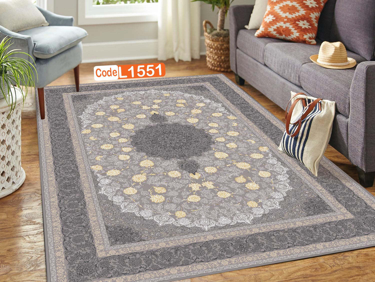 روفرشی کشدار (کاور فرش) و فرشینه و پادری کالای خواب متین کد L 1551