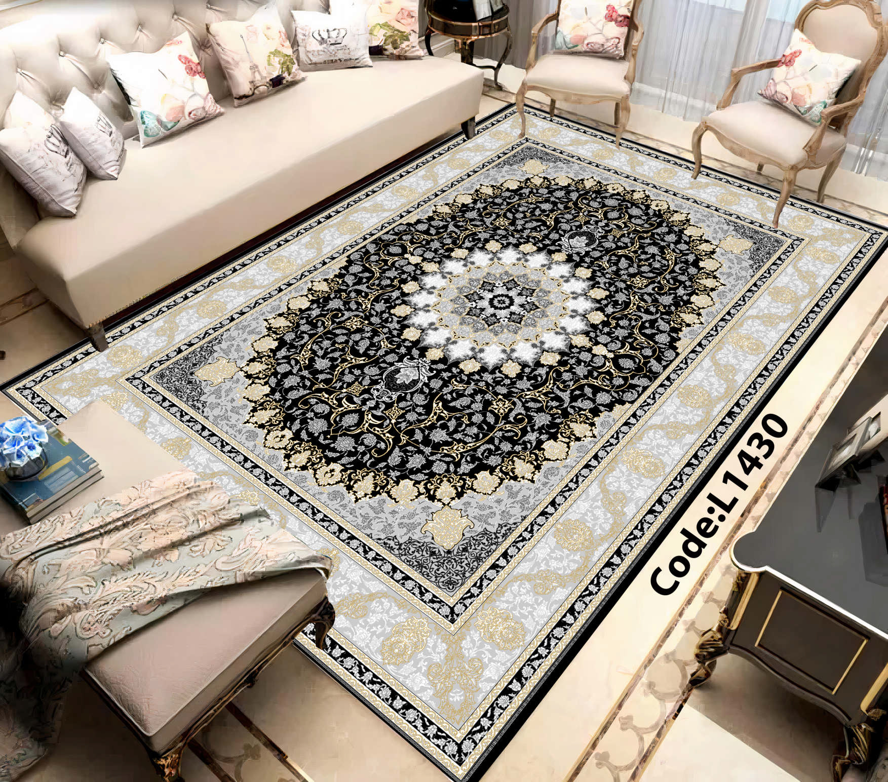 روفرشی کشدار (کاور فرش) و فرشینه و پادری کالای خواب متین کد L 1430