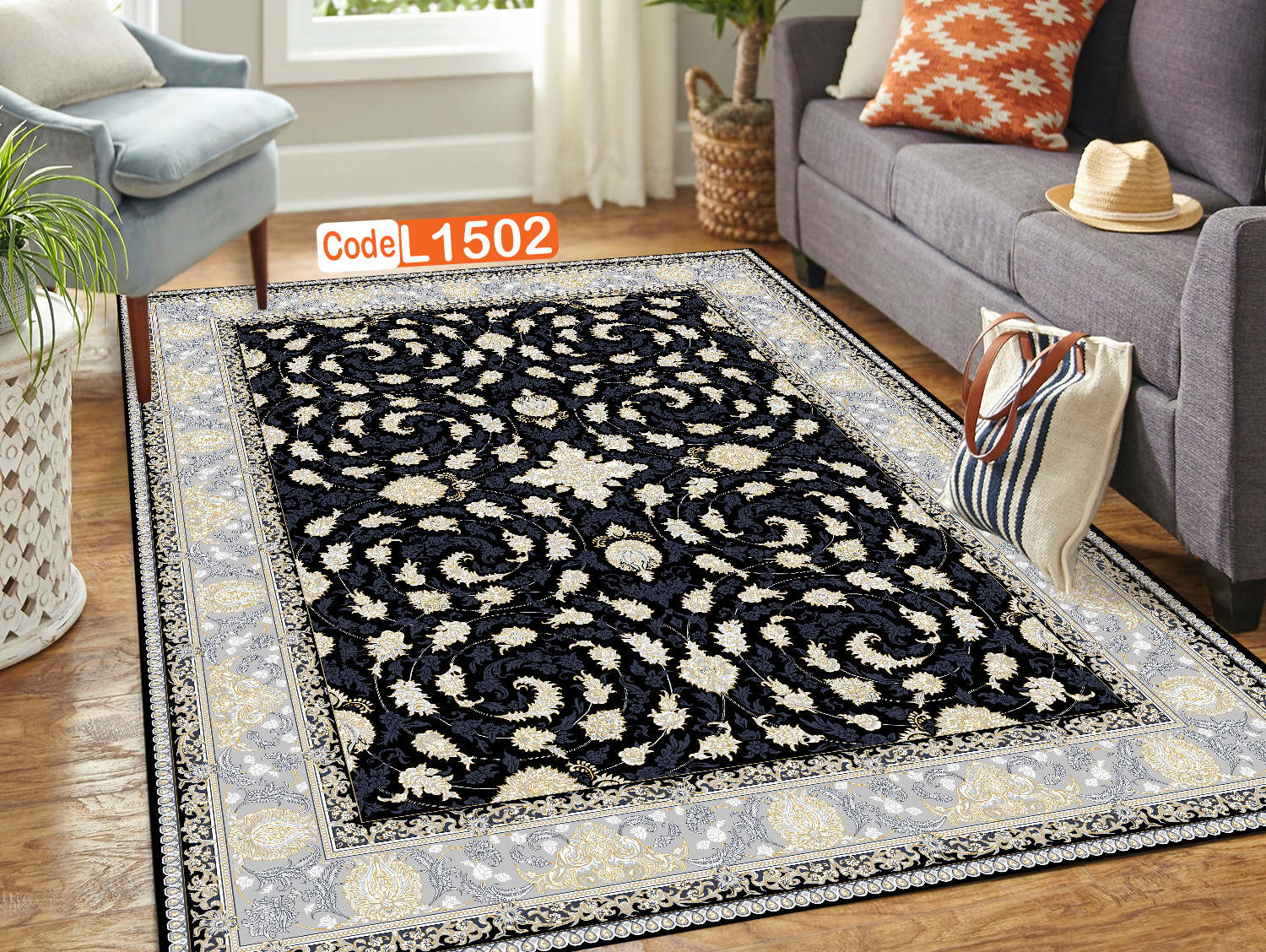 روفرشی کشدار (کاور فرش) و فرشینه و پادری کالای خواب متین کد L 1502