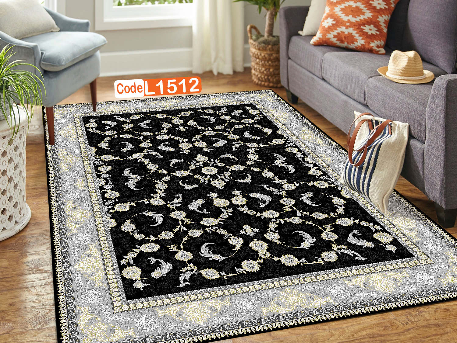 روفرشی کشدار (کاور فرش) و فرشینه و پادری کالای خواب متین کد L 1512