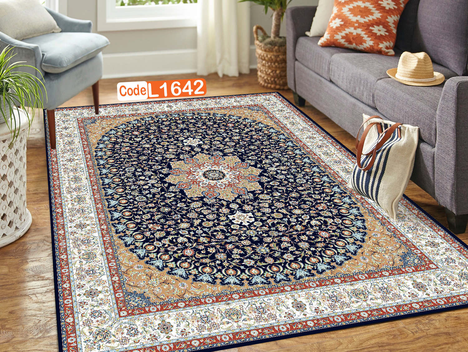 روفرشی کشدار (کاور فرش) و فرشینه و پادری کالای خواب متین کد L 1642