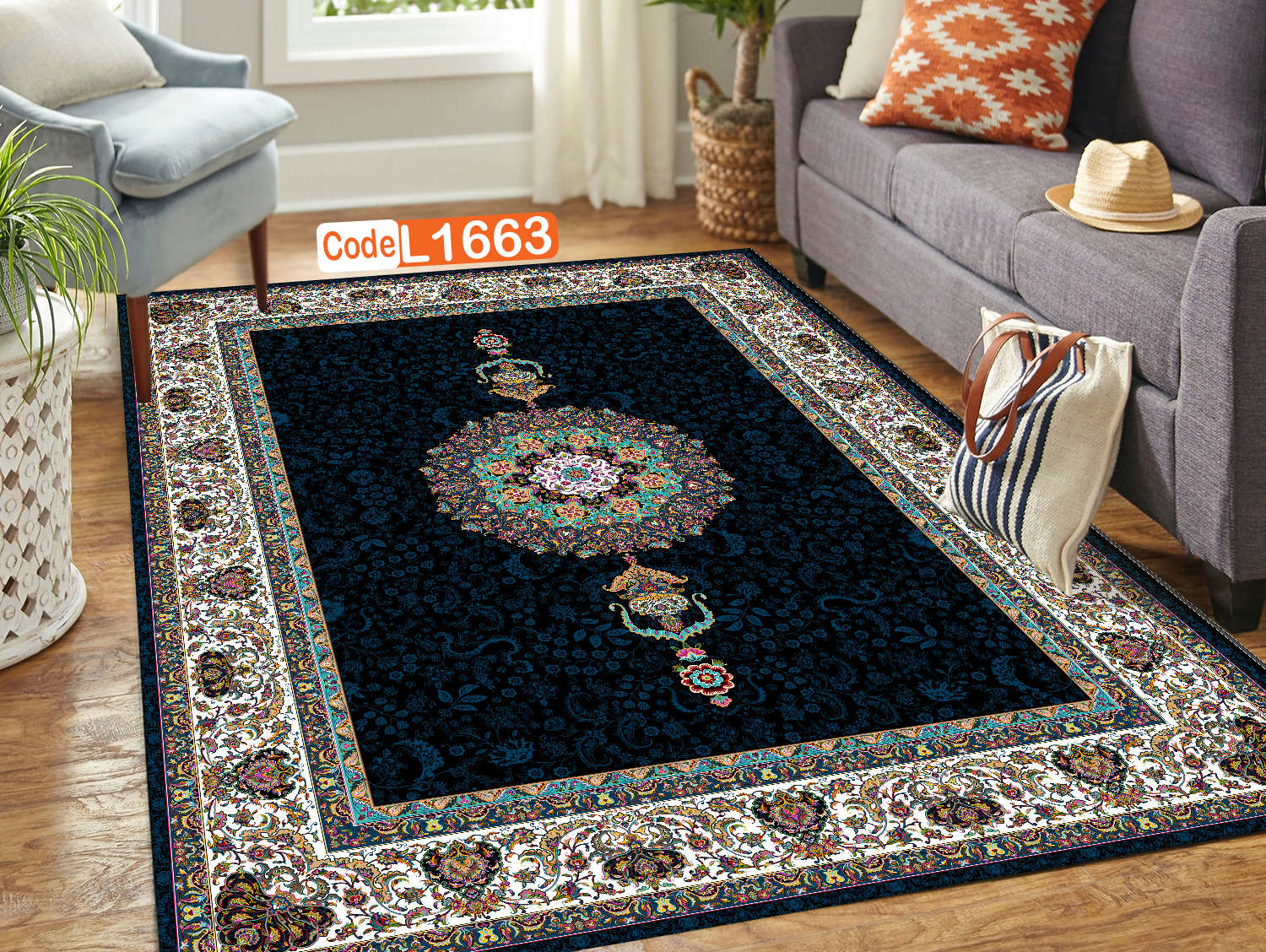 روفرشی کشدار (کاور فرش) و فرشینه و پادری کالای خواب متین کد L 1663