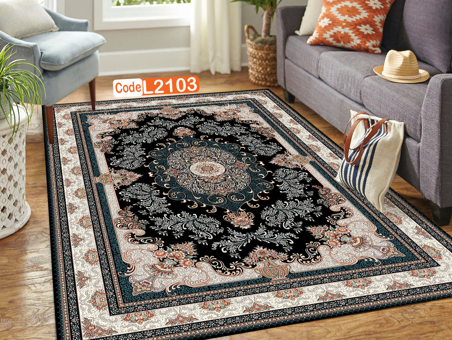 روفرشی کشدار (کاور فرش) و فرشینه و پادری کالای خواب متین کد L 2103