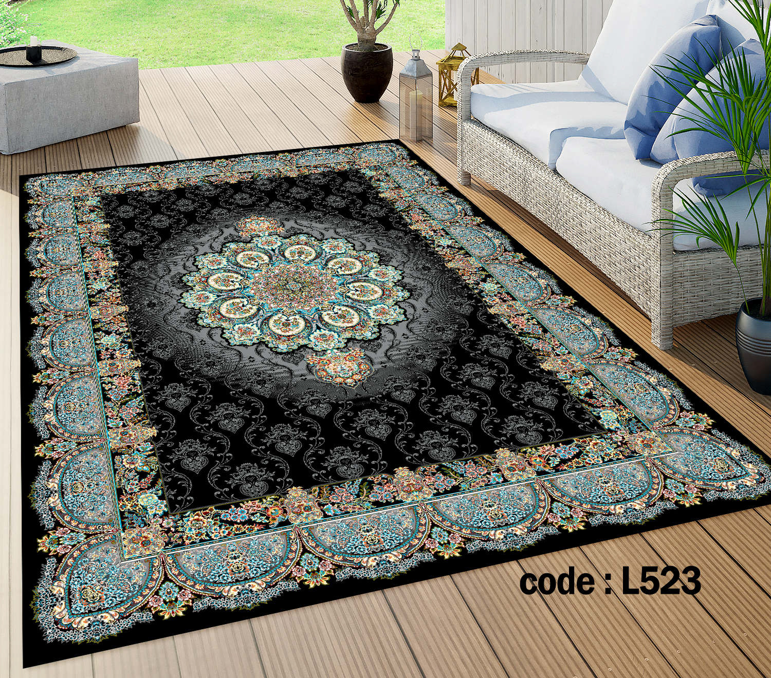 روفرشی کشدار (کاور فرش) و فرشینه و پادری کالای خواب متین کد L 523