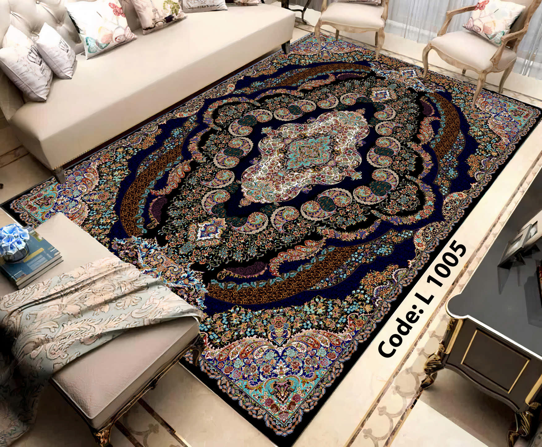 روفرشی کشدار (کاور فرش) و فرشینه و پادری کالای خواب متین کد L 1005