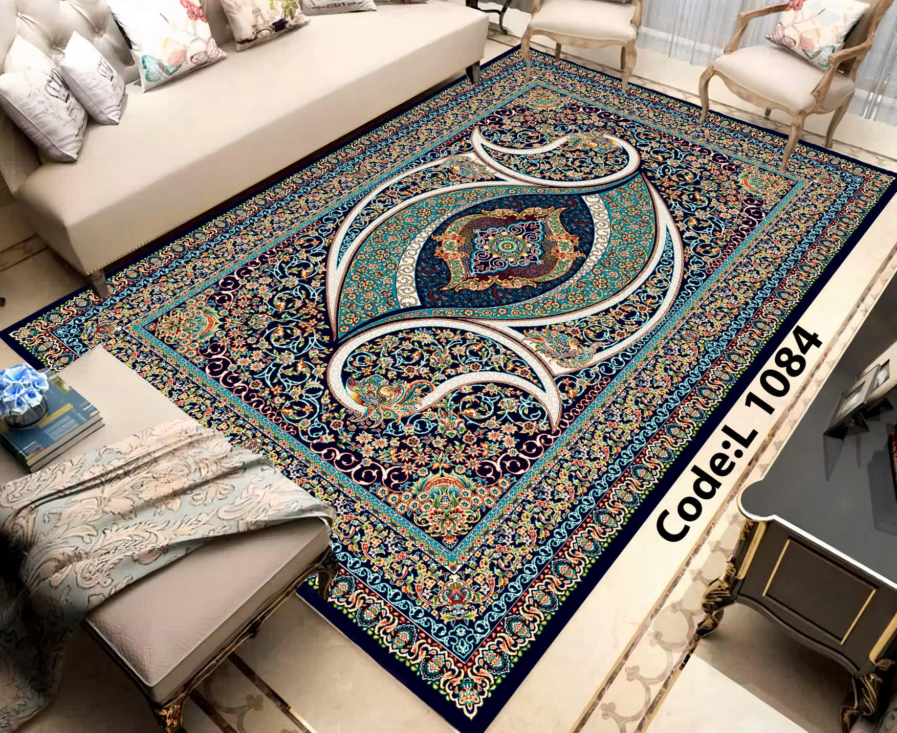 روفرشی کشدار (کاور فرش) و فرشینه و پادری کالای خواب متین کد L 1084