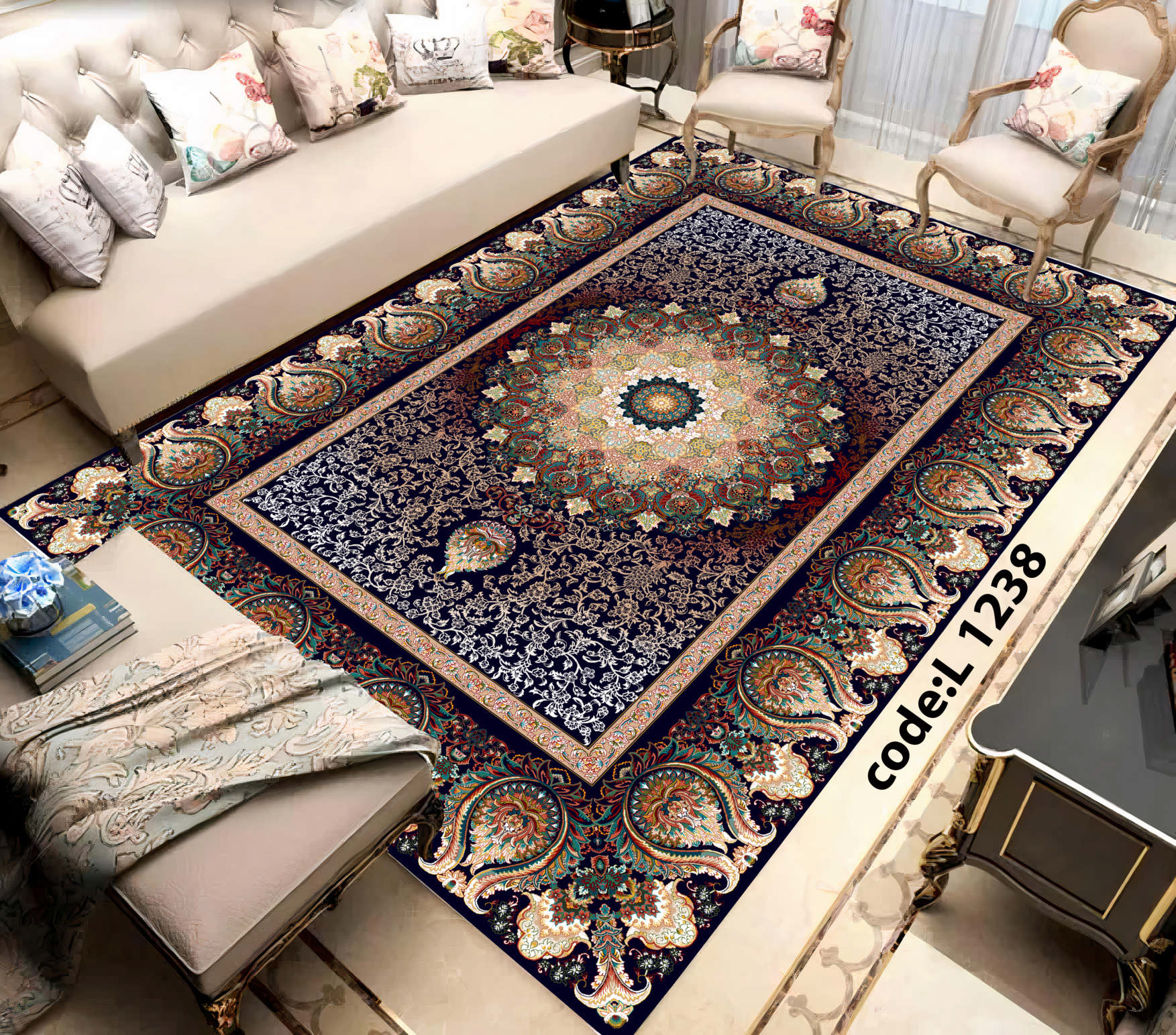 روفرشی کشدار (کاور فرش) و فرشینه و پادری کالای خواب متین کد L 1238