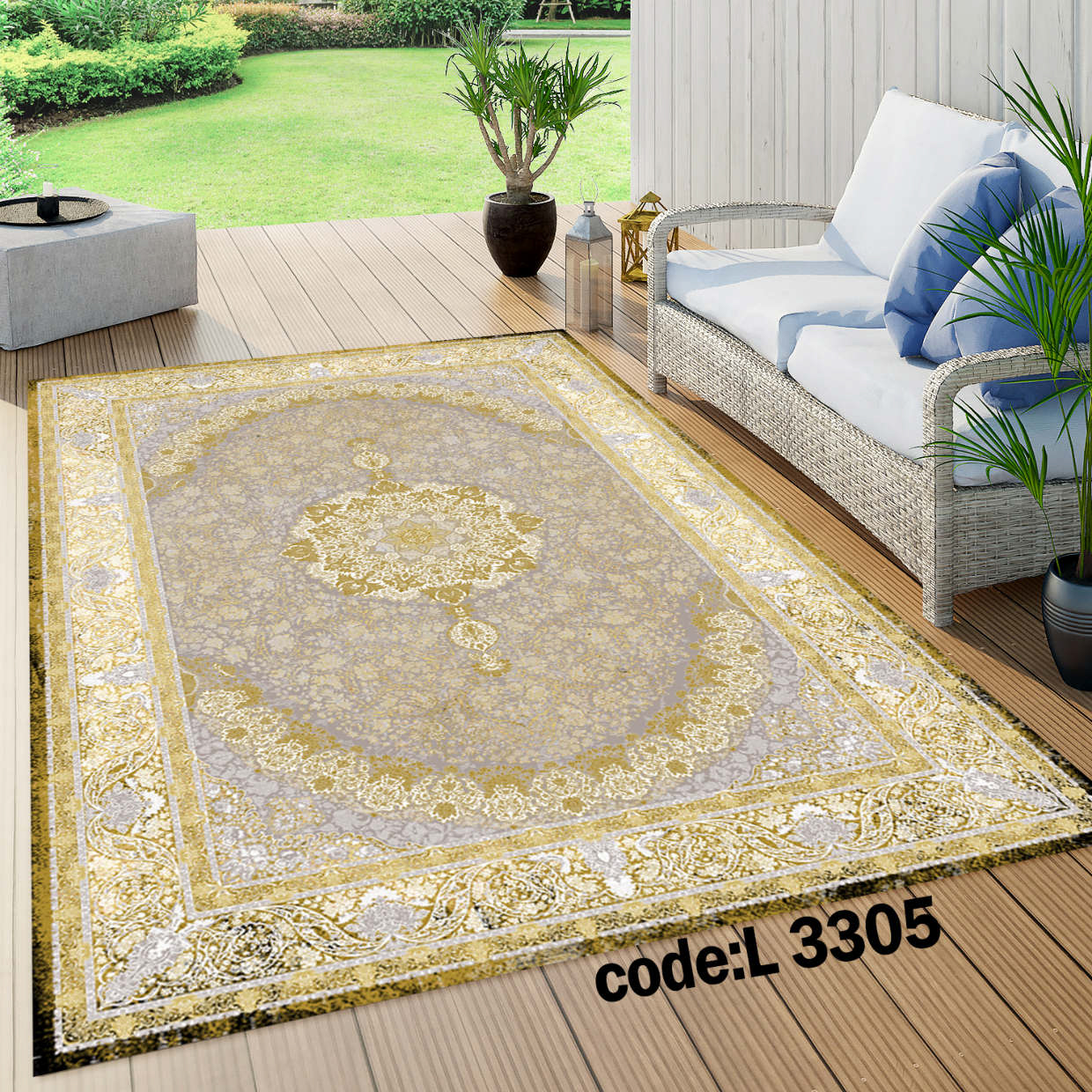 روفرشی کشدار (کاور فرش) و فرشینه و پادری کالای خواب متین کد L 3305