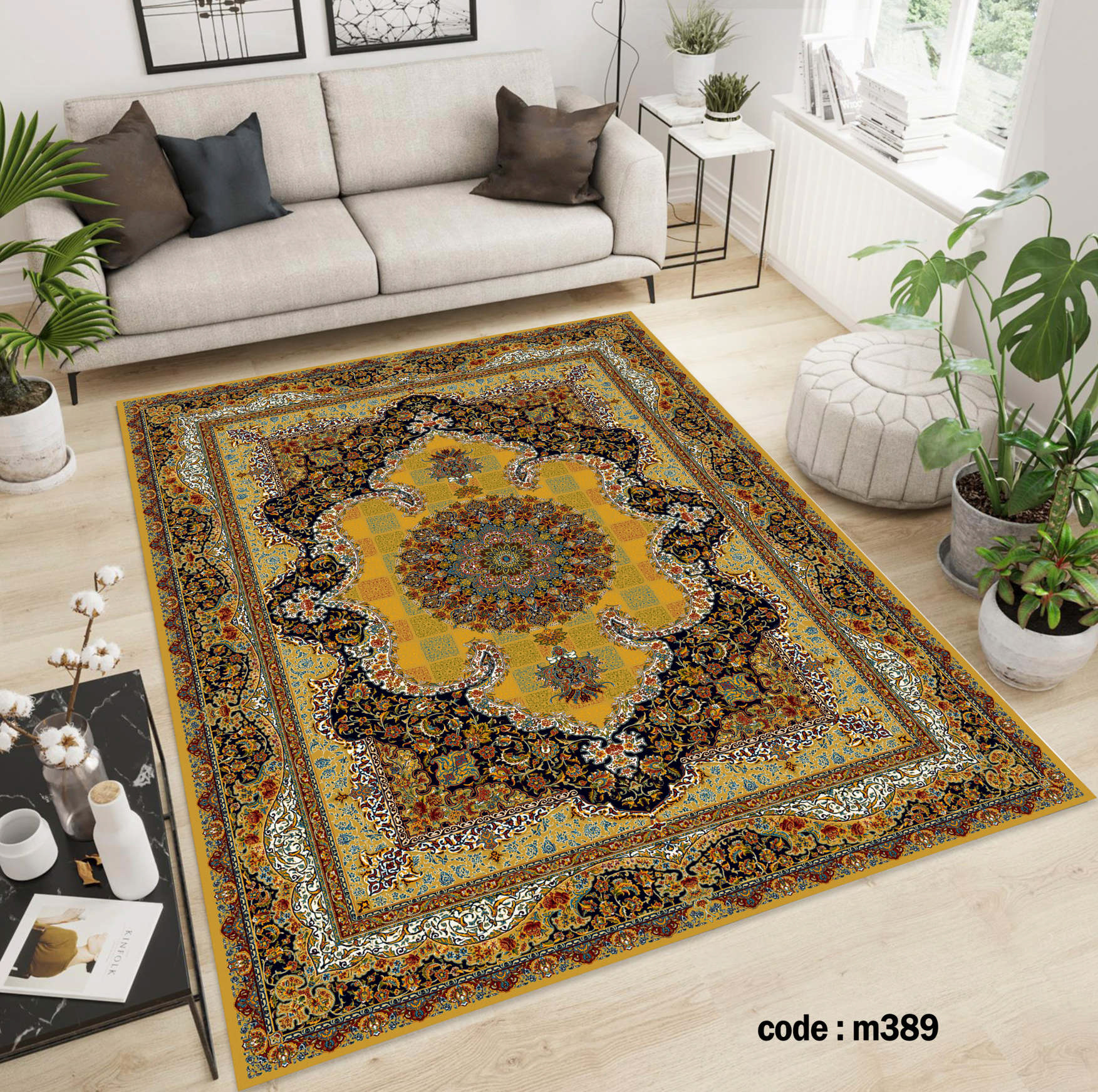 روفرشی کشدار (کاور فرش) و فرشینه و پادری کالای خواب متین کد m 389